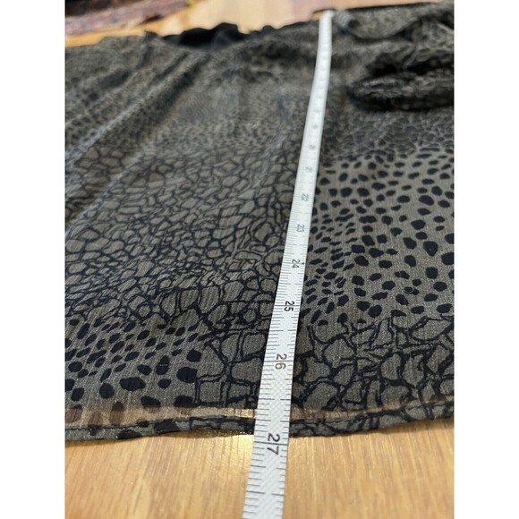 Ramy Brook Green Animal Print Silk Cold Shoulder Blouse Size Large - Picture 9 of 10